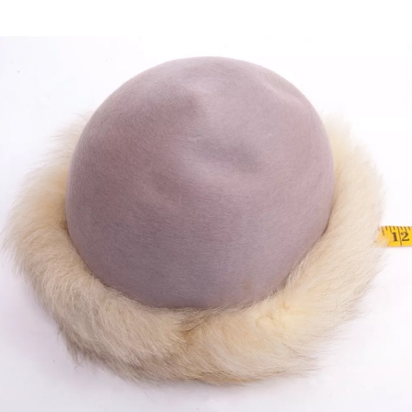 Vintage Frank Olive Pinky Beige Wool Fur Hat